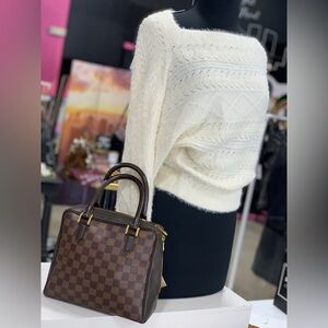 2000 authentic Louis Vuitton Brera handbag with Damier Ebene (DE) w red lining